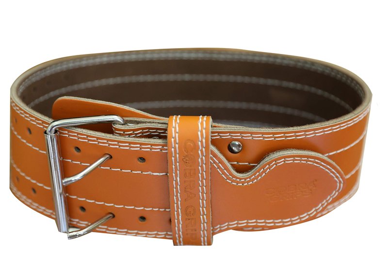 Weight Power Lifting Belt 4” Wide Cobra Grips Best Premium Genuine Leather Belt for Men & Women Adjustable Weightlifting Back Support (Orange, Medium 32"-40)