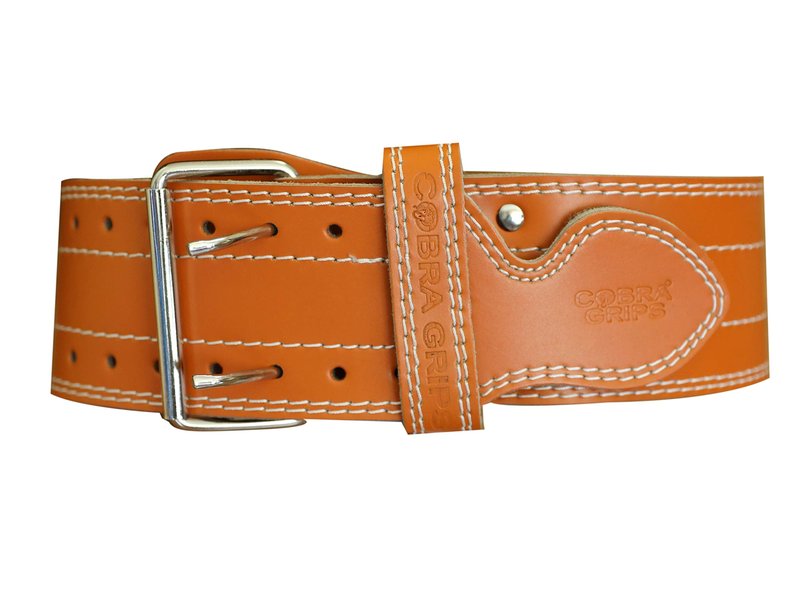 Weight Power Lifting Belt 4” Wide Cobra Grips Best Premium Genuine Leather Belt for Men & Women Adjustable Weightlifting Back Support (Orange, Medium 32"-40)