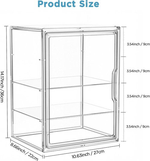 HBlife Baby Bottle Storage Organizer - 3-Tier Adjustable Clear Acrylic Station with Magnetic Door & Dividers | Large