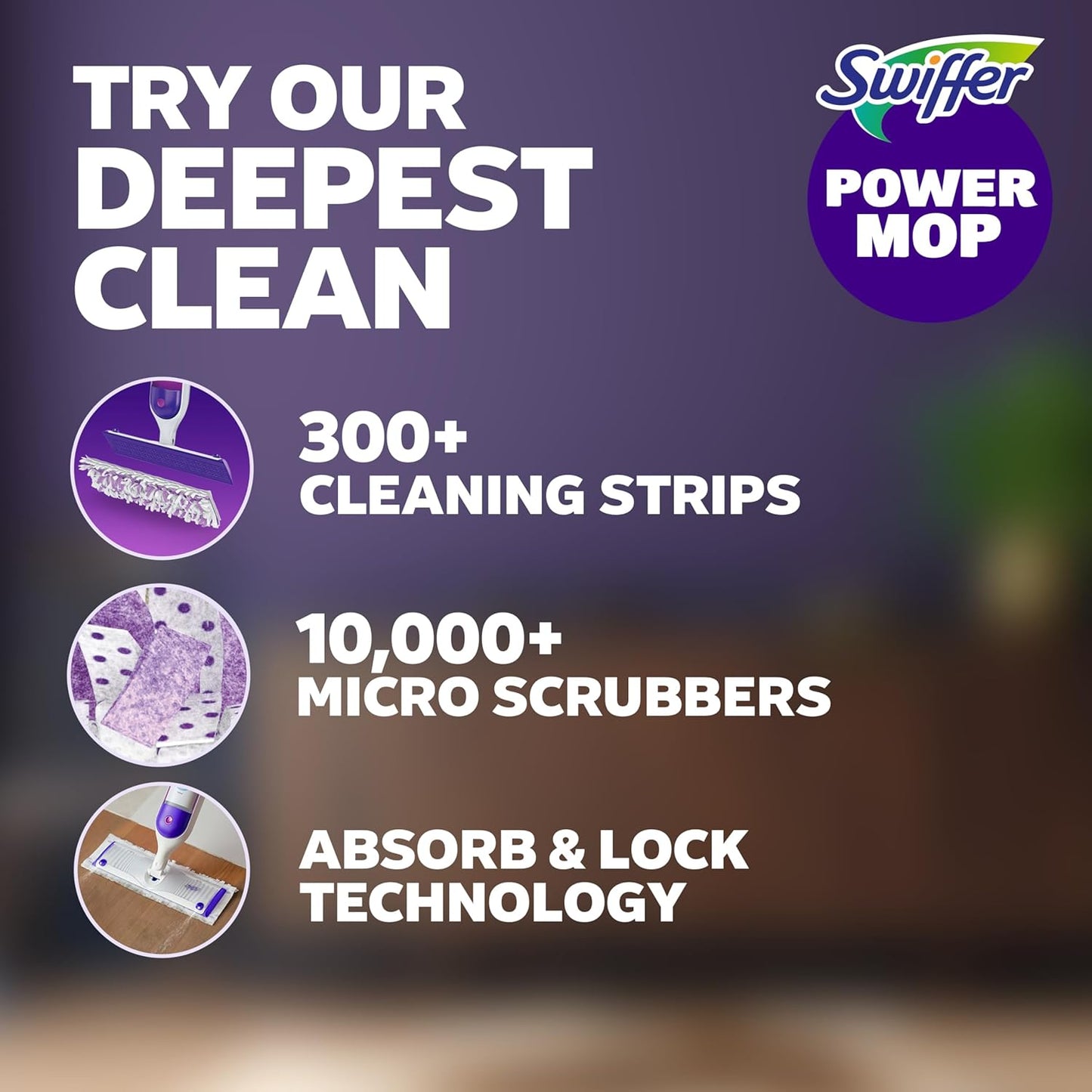 Swiffer PowerMop Multi-Surface Mop Kit - Fresh Scent Cleaning Solution & 2 Mopping Pad Refills