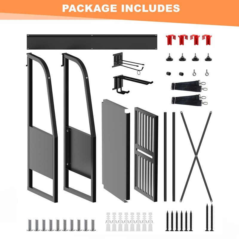 WALMANN Wall Mount Golf Bag Organizer, 2 Golf Bags Stand Golfing Equipment and Accessories Storage Rack for Garage(Black)