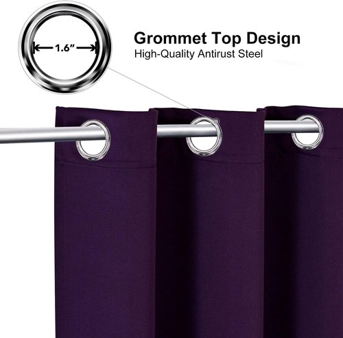 ChrisDowa Blackout Curtains - Thermal Insulated Room Darkening Panels Set (Royal Purple, 38W x 45L)