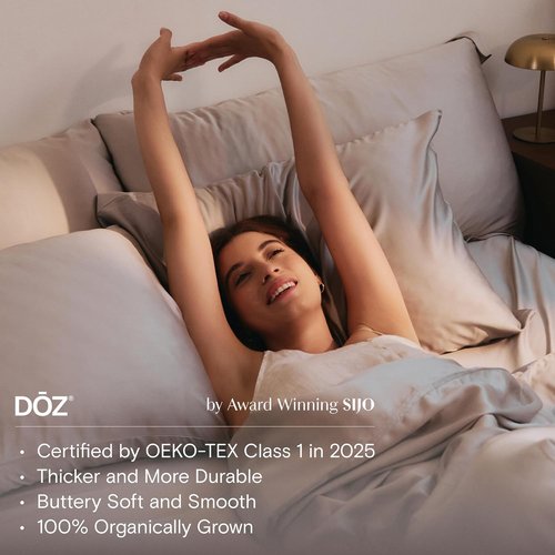 DOZ Duvet Cover Set - Buttery Soft 100% Viscose Bamboo | Cooling & Organically Grown | 90"x90" (Snow, Full/Queen)