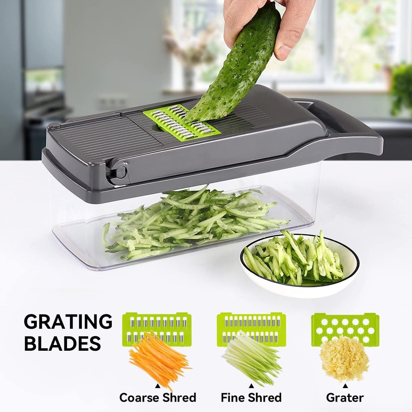 Badelite Multi-Function Vegetable Chopper - 12-in-1 Pro Veggie Slicer & Dicer with Container for Easy Meal Prep