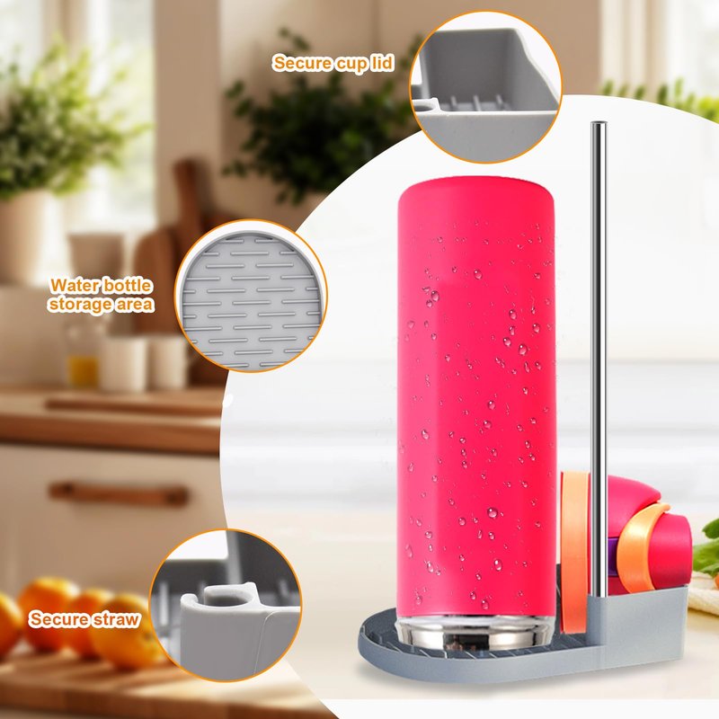 ( 2pcs)Silicone Water Bottle Boot and Bottle Drying Rack Compatible with Owala 24oz,Bottom Bumper Protector/Anti-Slip/Prevent scratches/Drying Rack Saves Space/Compatible with FreeSip Bottles,Cream
