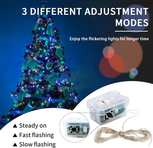 Fairy Lights | 7Ft 20 LED Twinkle String Lights - Battery Operated & Waterproof for Parties, Weddings & Decor (Rainbow-Pastel, 24 Pack)