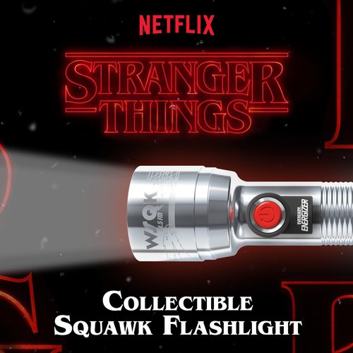 Energizer Stranger Things Squawk Retro LED Flashlight, Water Resistant and Drop Tested Camping Flashlight, Limited Edition, 250 Lumens