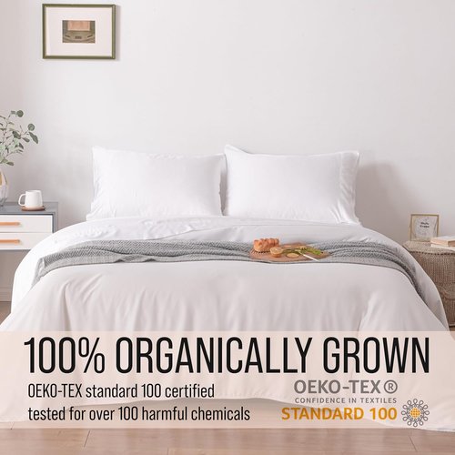 Bella Coterie Twin XL Luxury Bamboo Viscose Sheet Set - 100% Organic, Ultra Soft & Cooling | 18" Deep Pocket, White