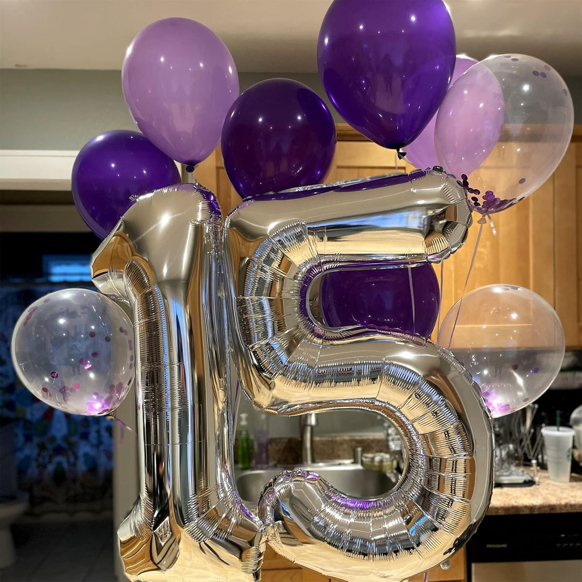 Skiennix 40-Inch Silver Foil Number 0 Balloon - Self-Inflating Giant Helium Decoration for Parties