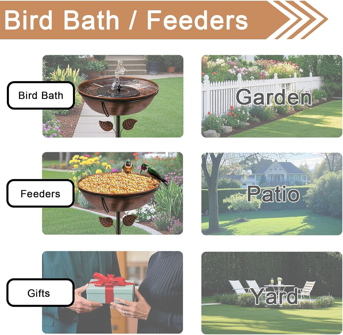 Metal Bird Bath by [Brand Name] - 13" Removable Bowl with Stable Stake | Easy to Clean Garden Decor
