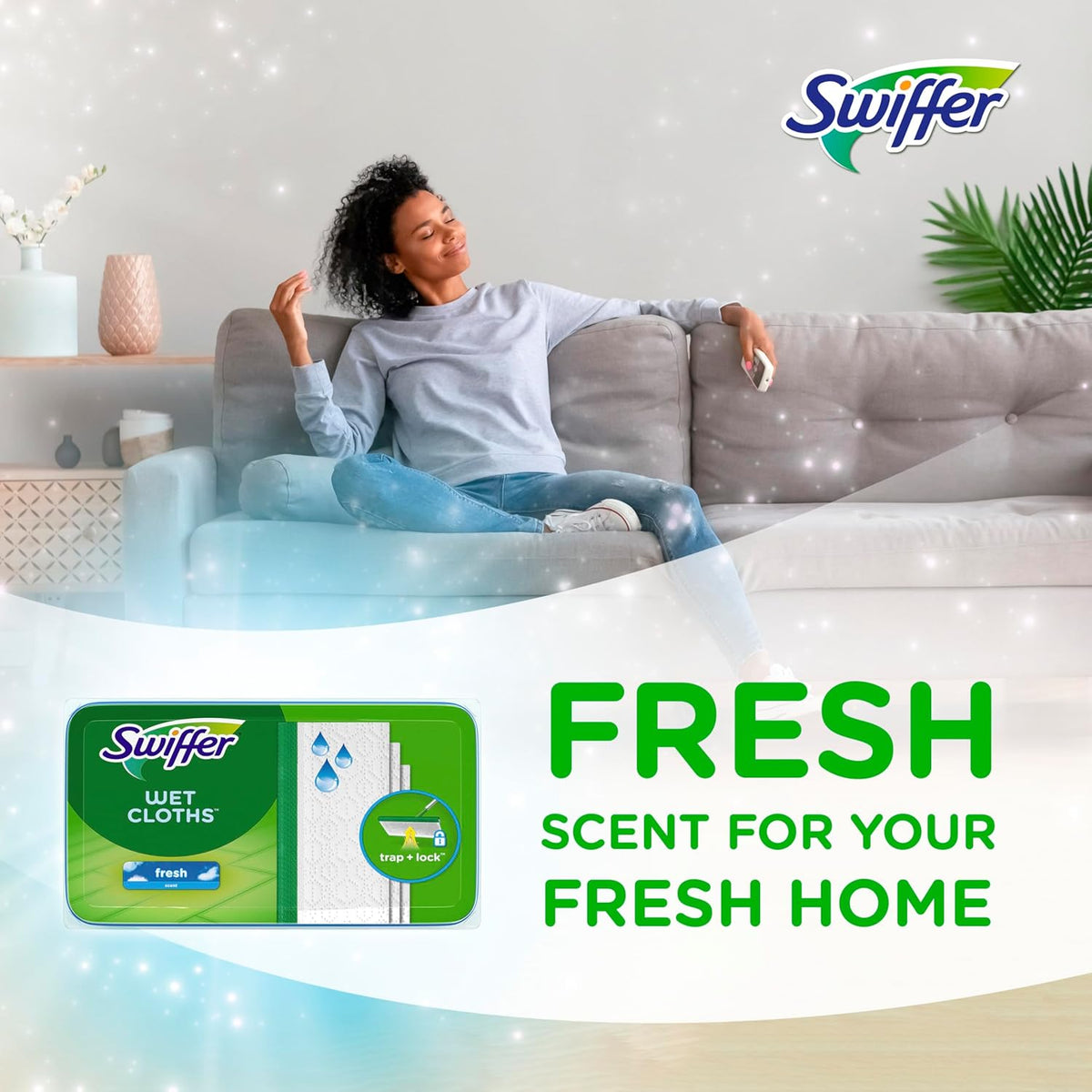 Swiffer Sweep + Mop Wet Pads Refill - All-Purpose Floor Cleaner for Dirt & Dust | Fresh Gain, 36ct