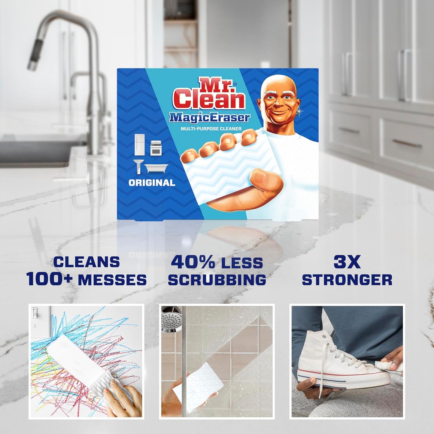 Mr. Clean Magic Eraser Cleaning Pads - Durafoam Technology, 19 Count for Effortless Cleaning