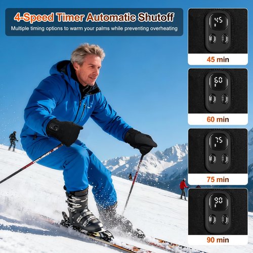 Heated Gloves for Men Women – 2 in 1 Full & Half Finger Design, Rechargeable Electric Heated Gloves with Touchscreen, Gifts for Christmas, Winter Hand Warmer for Work, Game, Cycling, Skiing, Medium