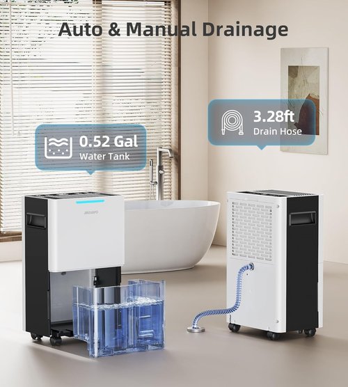 Dehumidifier 1500 Sq. Ft. by [Brand Name] - 21 Pints with Intelligent Humidity Control | 3 Modes & 24H Timer for Home, RV, Bathroom, Bedroom