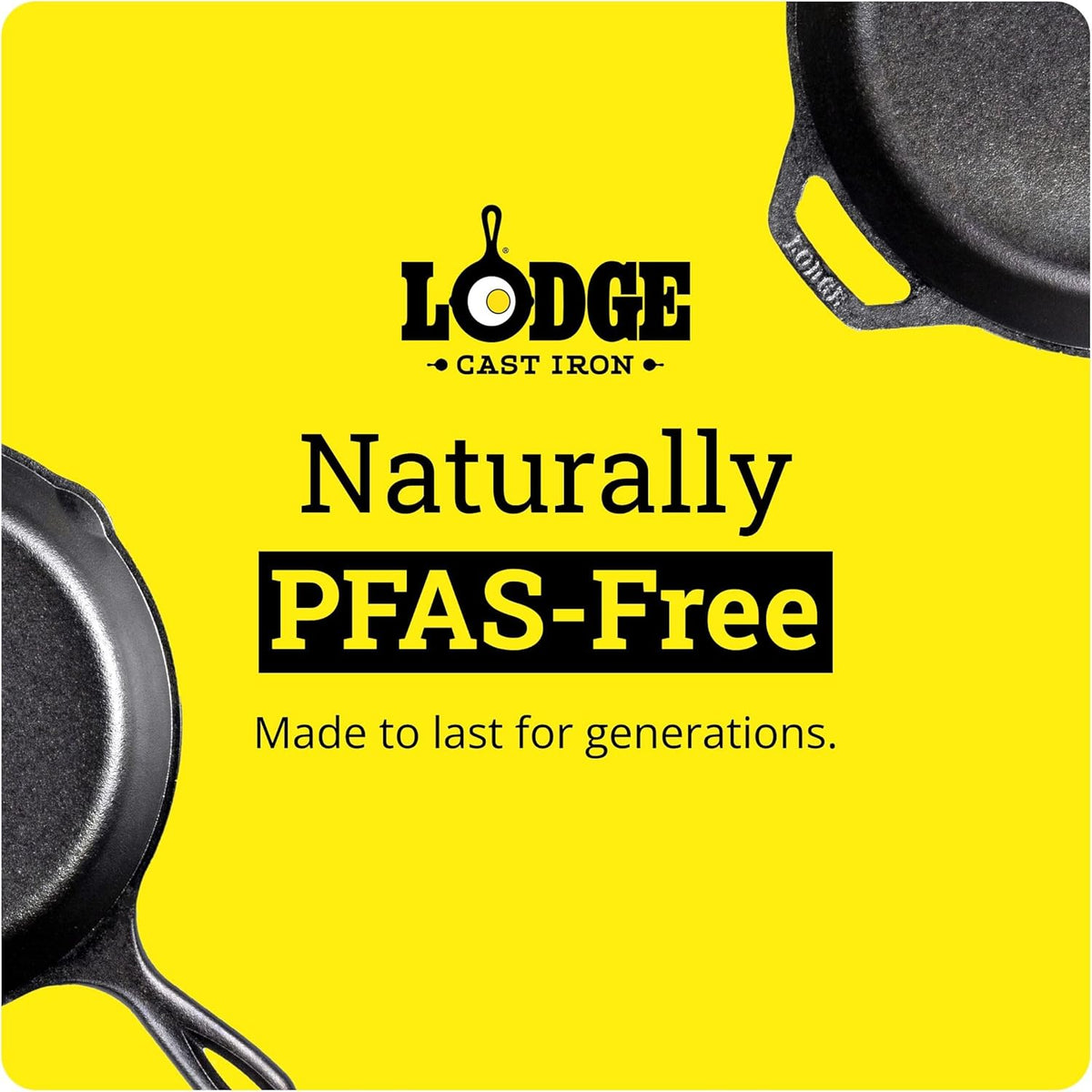 Lodge Seasoned Cast Iron Skillet - PFAS-Free Non-Toxic Cookware - Naturally Non-Stick & Oven Safe - 10.25 Inches