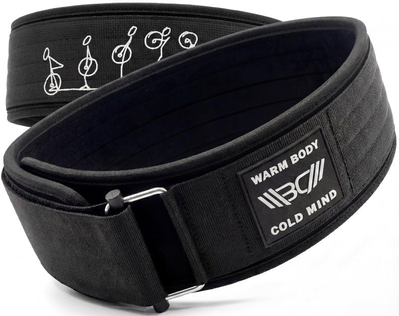 WARM BODY COLD MIND 4" Weight Lifting Belt 2.0 - Perfect for Olympic Weightlifting, Squats, Deadlift, Powerlifting - Gym Back Support for Men and Women (Medium, Black 5mm)