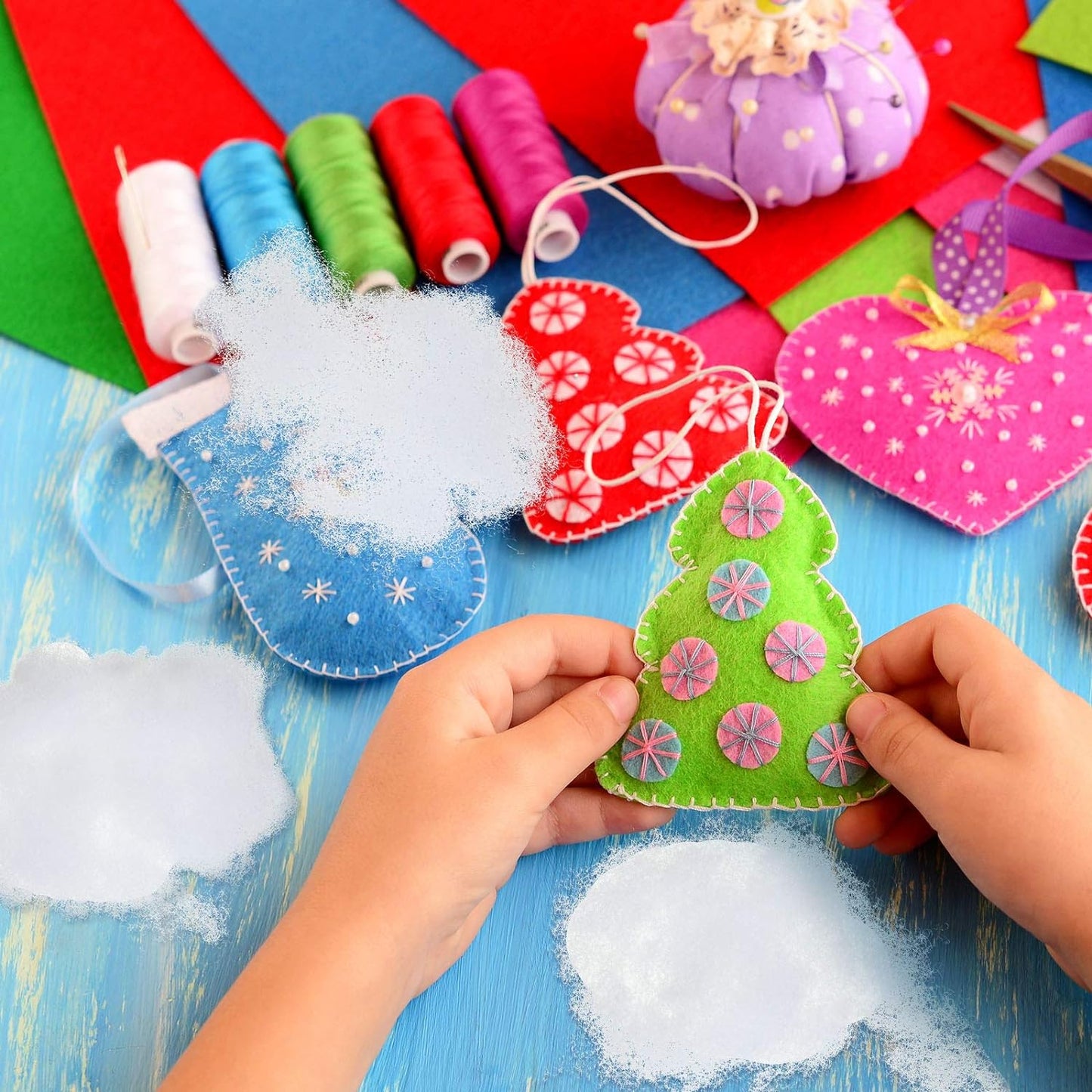 Sumind Winter Fake Snow Decoration - Fluffy Artificial Cotton Fiber for Christmas Crafts | 2 Bags (White)