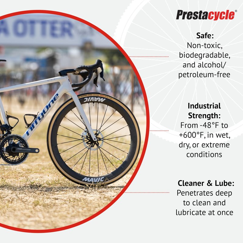 Prestacycle One Liquid - 4 Oz – All-in-One Bio-Based Bicycle Lube, Degreaser, Cleaner, Rust Remover & Protectant, Wet & Dry Chain Lubricant, USDA Certified, No Petroleum or Alcohol