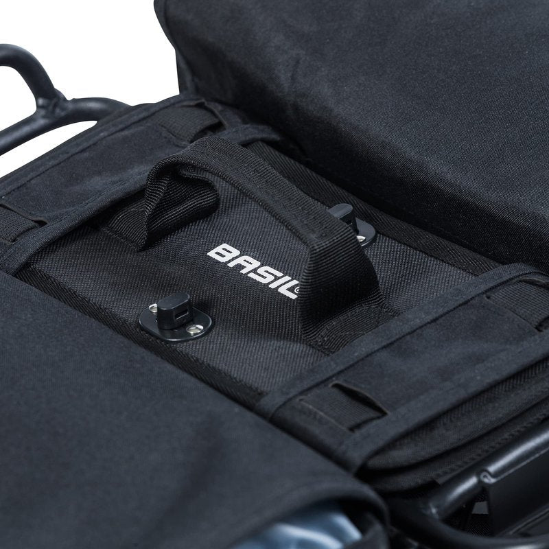 Basil Detachable Bag System, Universal Bridge System, Handle, Black, One Size
