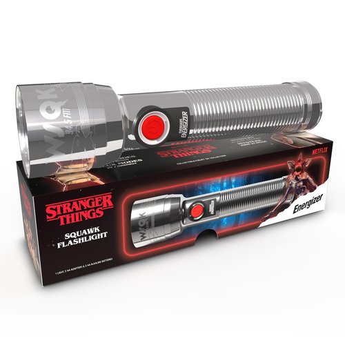 Energizer Stranger Things Squawk Retro LED Flashlight, Water Resistant and Drop Tested Camping Flashlight, Limited Edition, 250 Lumens