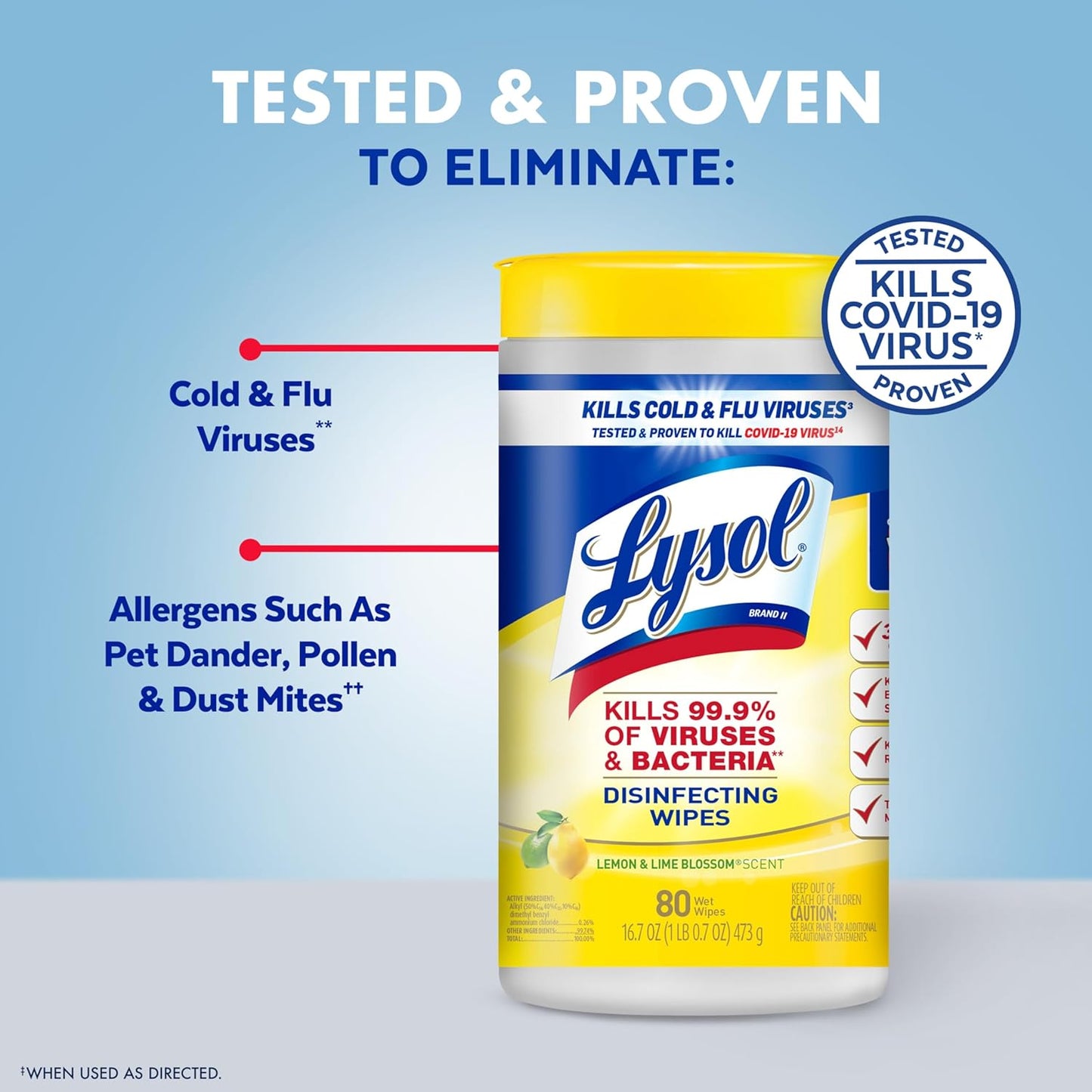 Lysol Disinfecting Wipes Bundle - All-Purpose Multi-Surface Cleaner | 80 Count (4 Pack)