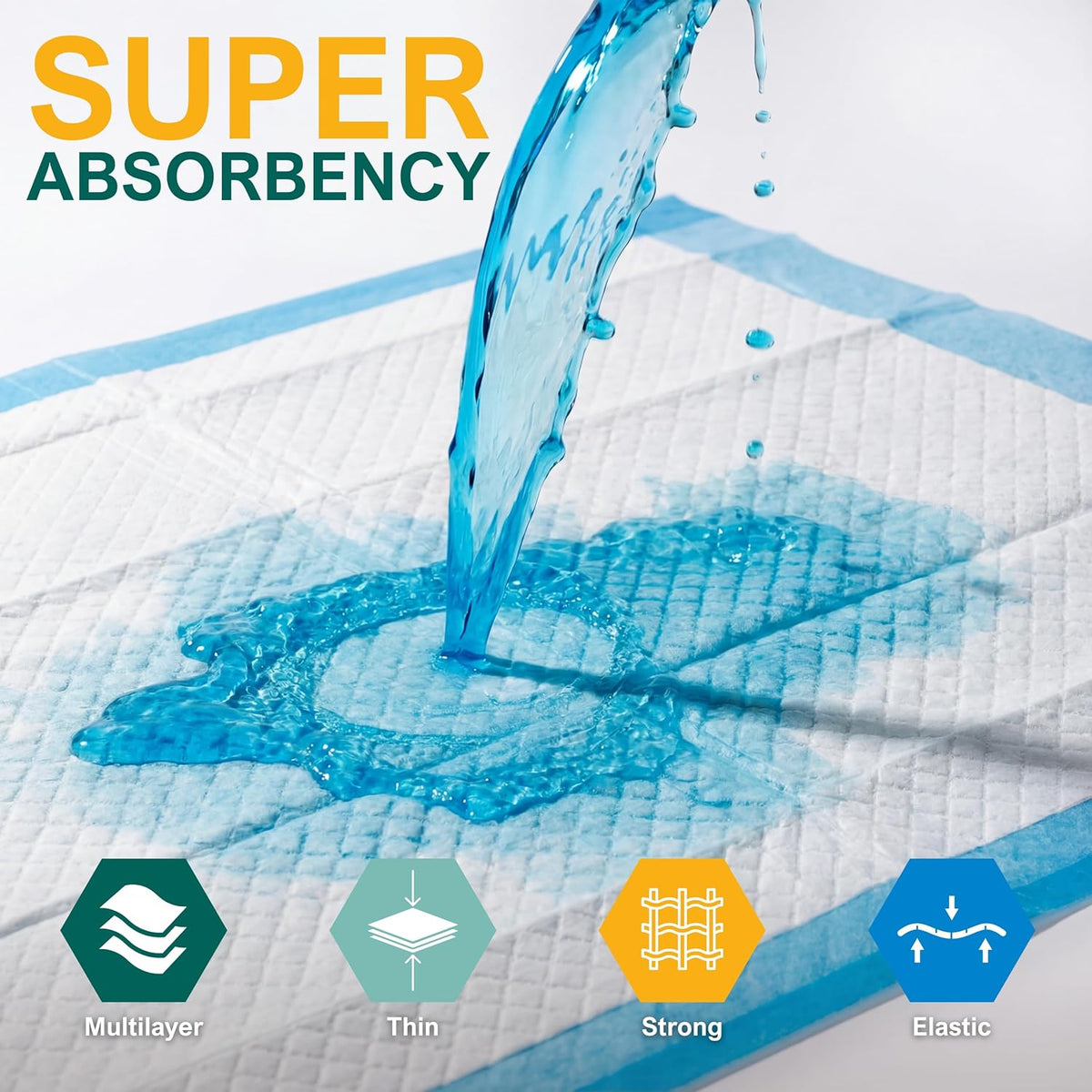 Medpride Disposable Underpads - Super Absorbent Incontinence Pads | 17'' x 24'' | 100-Count for Kids, Adults, Elderly