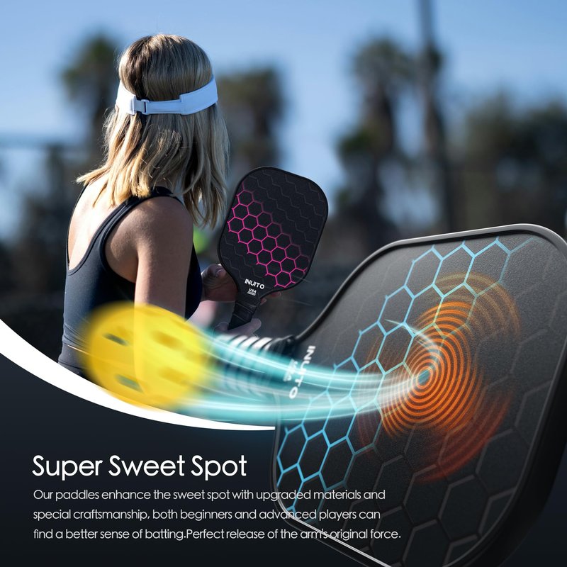 Pickleball Paddles 2026 Pickleball Paddles Set of 2 16mm Thick Paddle with Pickleball Bag Large Sweet Spot Pickle Ball Paddle Set for Men Women Pickleball Racket Set of 2