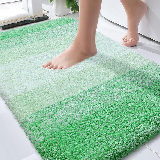 OLANLY Bathroom Rugs - Extra Soft Microfiber Mat 36x24 | Quick Dry & Machine Washable, Green