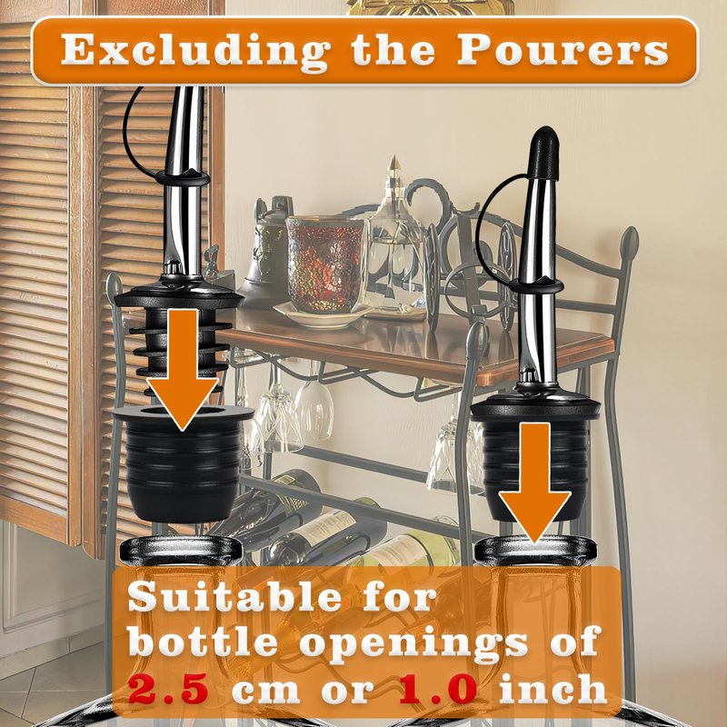 8 Pack Liquor Pour Spout Adapters, Pour Spouts for Large Neck Liquor Bottles, Liquor Bottle Pourers for Alcohol Olive Oil up to 1 inch/25 mm Neck