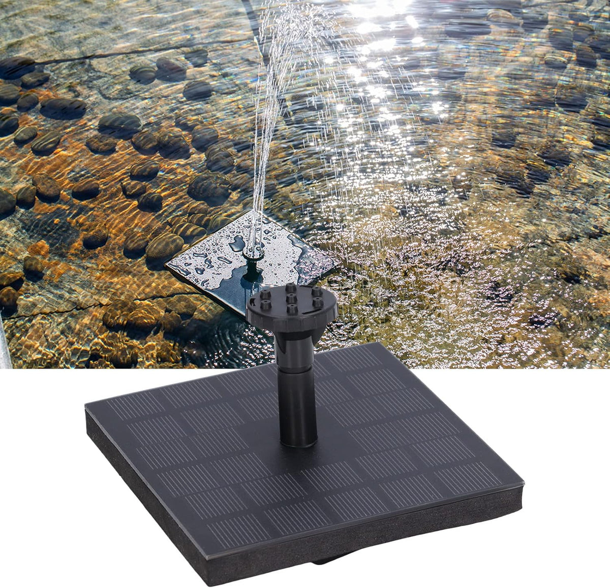 Skiennix Solar Bird Bath Fountain - 6 Nozzle Monocrystalline Pump for Outdoor Garden & Pond