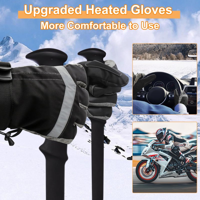 Rabbitroom Upgraded 5V 6000mAh Rechargeable Heated Gloves for Men Women, 3 Heating Levels Waterproof Non-Slip Design Ideal Hand Warmers Perfect for Hunting Skiing Driving Fishing Outdoor Work(Medium)