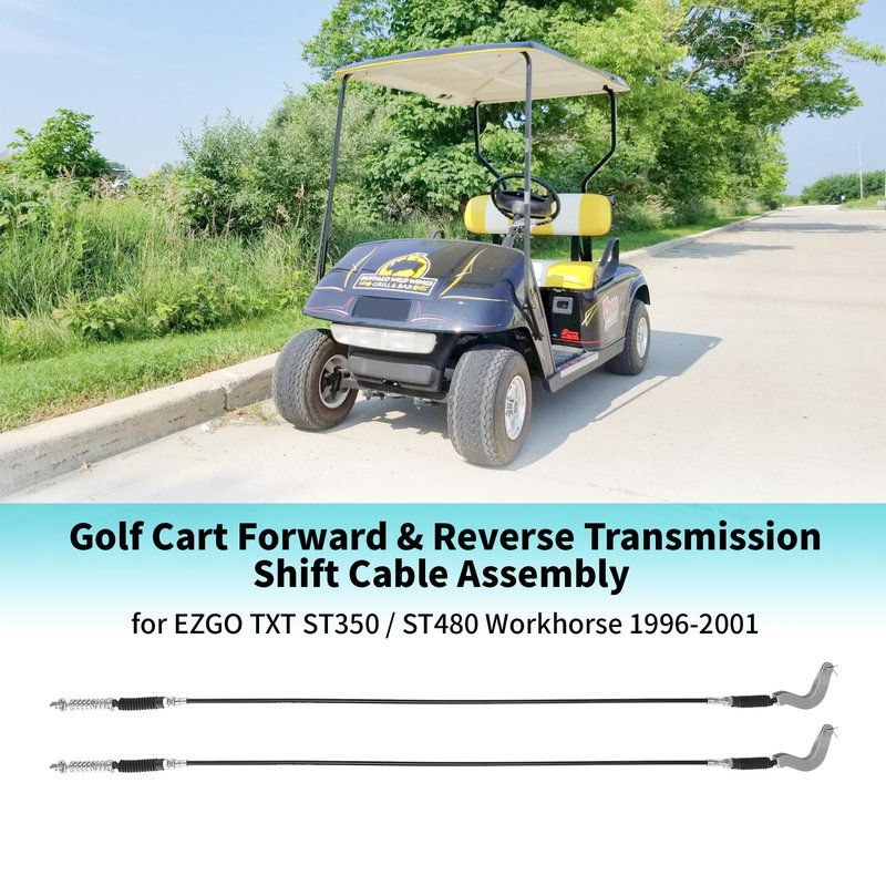 10L0L Golf Cart Transmission Forward Reverse Shift Cable Assembly for 1996-2001 EZGO TXT ST350 ST480 Workhorse MPT 1200 Gas Models, Replace OEM# 72341-G01 72341G01, 50.5" Long (2 Pack)