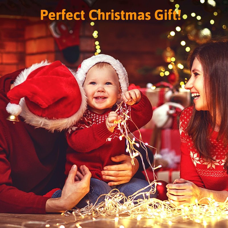 33ft 100 LED Fairy Lights Battery Operated with Remote, HALHSAP Battery Powered String Lights, Waterproof Twinkle Fairy Lights for Bedroom DIY Party Wedding Indoor Outdoor Christmas Decorations 1 PACK