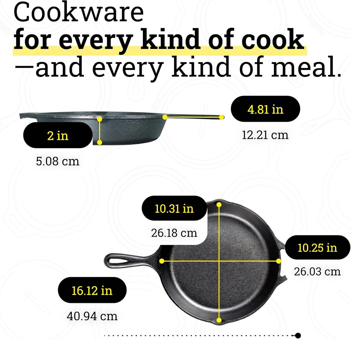 Lodge Seasoned Cast Iron Skillet - PFAS-Free Non-Toxic Cookware - Naturally Non-Stick & Oven Safe - 10.25 Inches