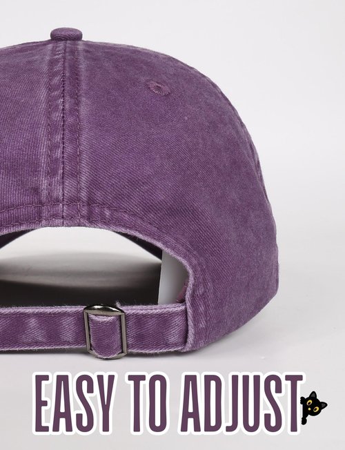 InnoBeta Black Cat Lovers Gifts for Women, Men, Adjustable Embroidered Hat for Birthday, Christmas - Purple