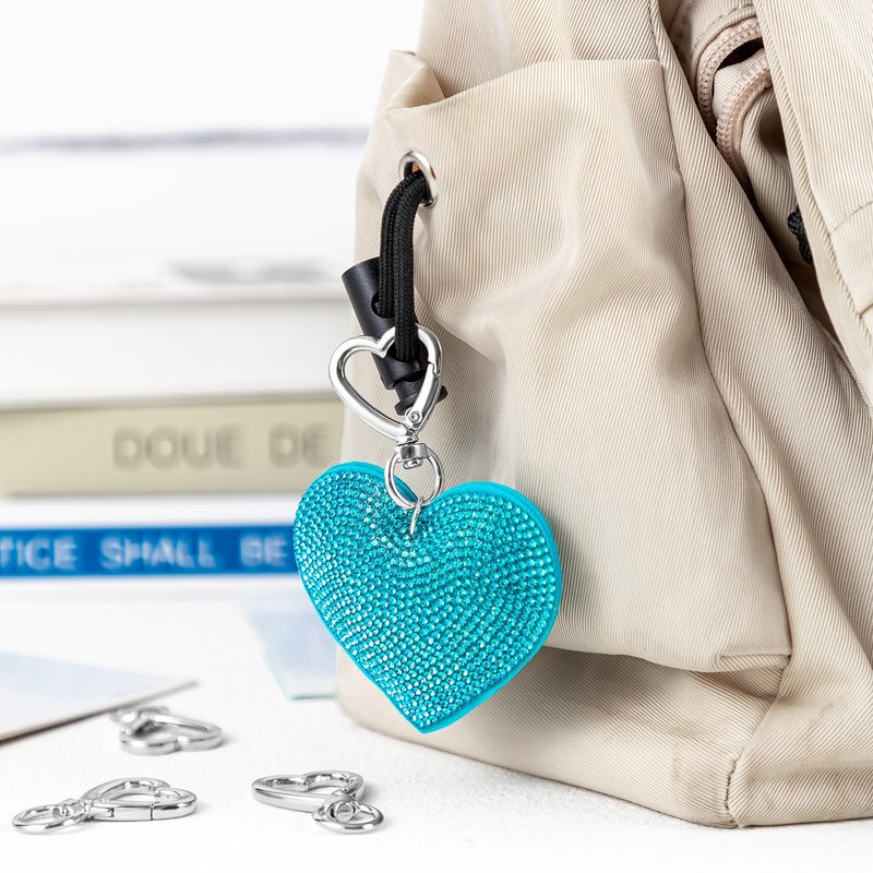 Metal Heart Shape Keychain, 20pcs Sliver Heart Carabiner Clips for Keys, Snap Hook Keychain Clip for Wristlets, Card Holders and Picture Keychains