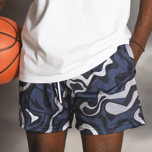 DIOTSR Mens Art Graphic Basketball Shorts Casual Athletic Running Shorts Cool Streetwear Designer Shorts Drawstring (01 Art Black&Grey,Medium)