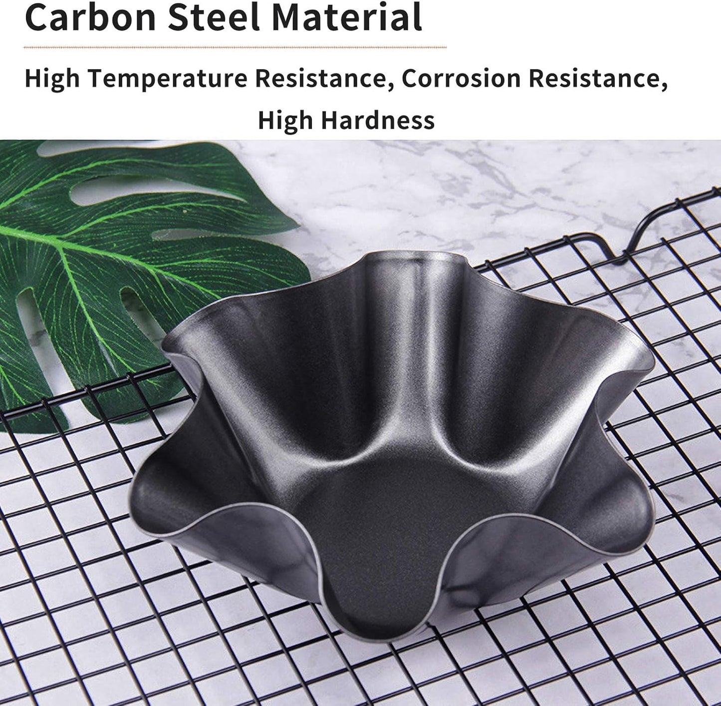 Kafear Taco Salad Bowl Maker Molds - Nonstick Carbon Steel Tortilla Shell Pans | 4 Pack Black