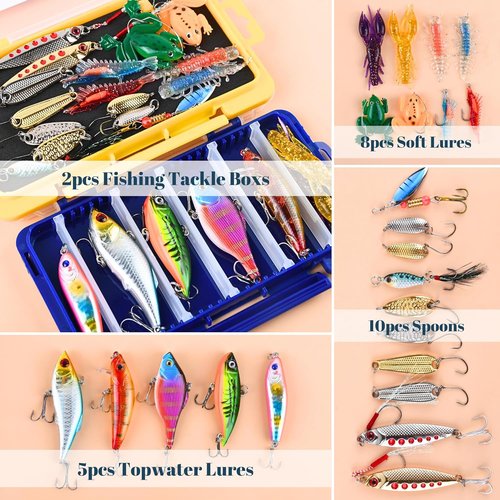 Fishing Advent Calendar 2025 - Lures Kit & Tackle Box for Men | 24 Days of Holiday Surprises