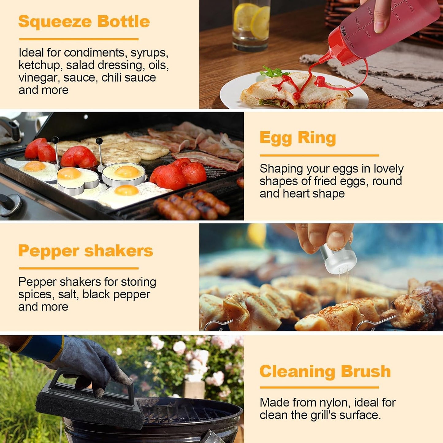 Terlulu Griddle Accessories Kit - 28 PCS Flat Top Grill Tools with Spatula, Burger Press & Carry Bag