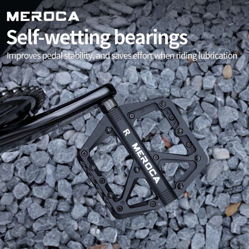 MEROCA Mountain Bike Nylon Pedals, Mountain Bike Pedals, Non-Slip Lightweight Nylon Fiber Bicycle Pedals (Blue)
