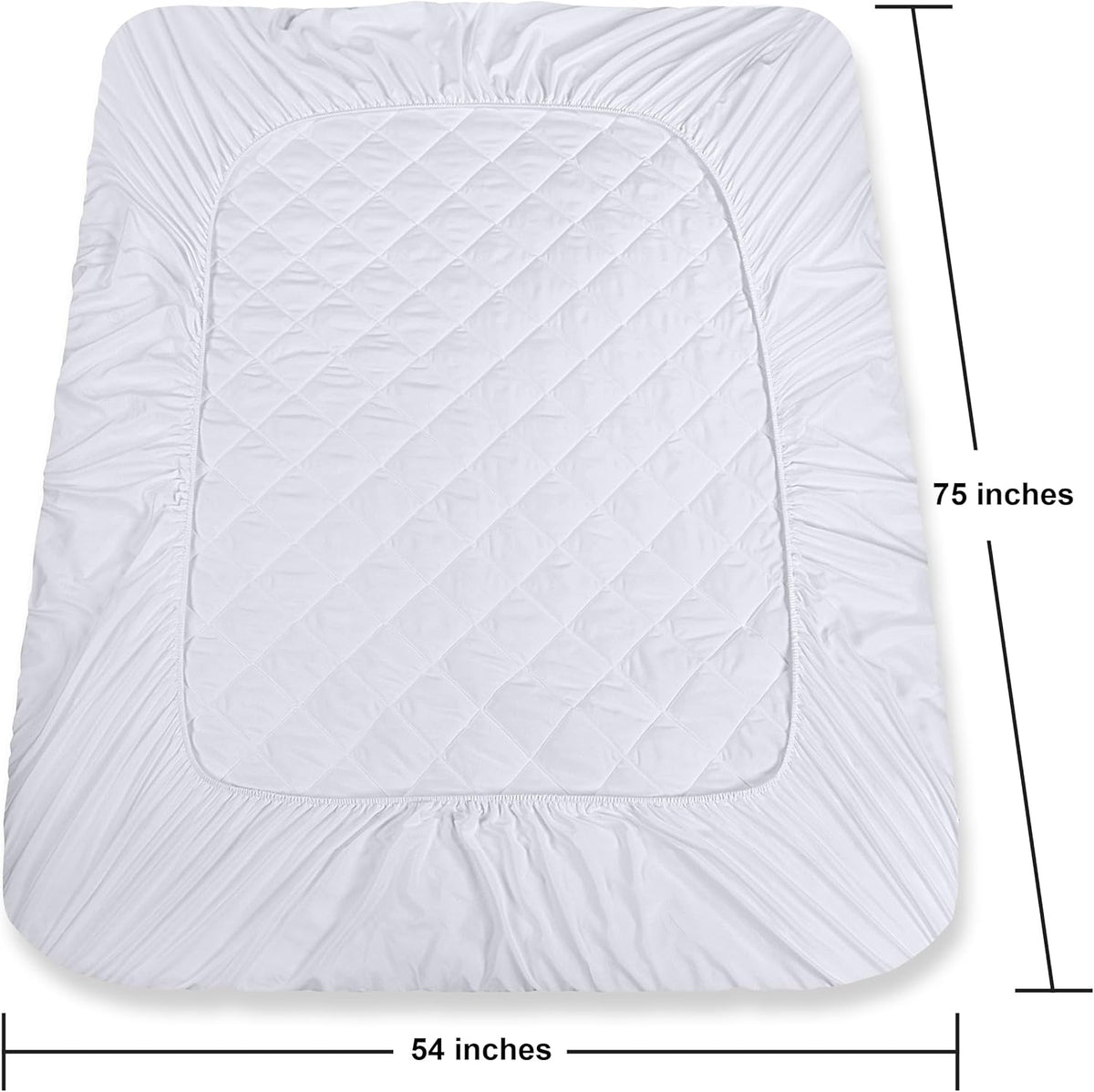 Utopia Bedding Quilted Fitted Mattress Pad - Full Size Deep Pocket Protector | Machine Washable (White)