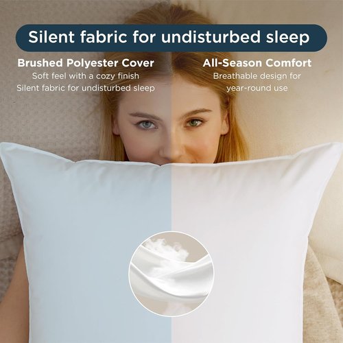 Bedsure Queen Size Pillows - Soft Down Alternative Bed Pillows for All Sleep Positions, 28"x19", White, Set of 2