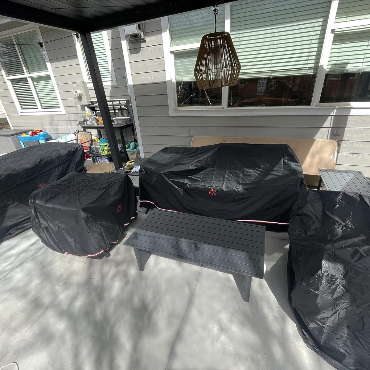 Turtle Life Heavy-Duty Waterproof Patio Furniture Cover - UV Resistant & Anti-Fading | Black, 56"L x 56"W x 29"H