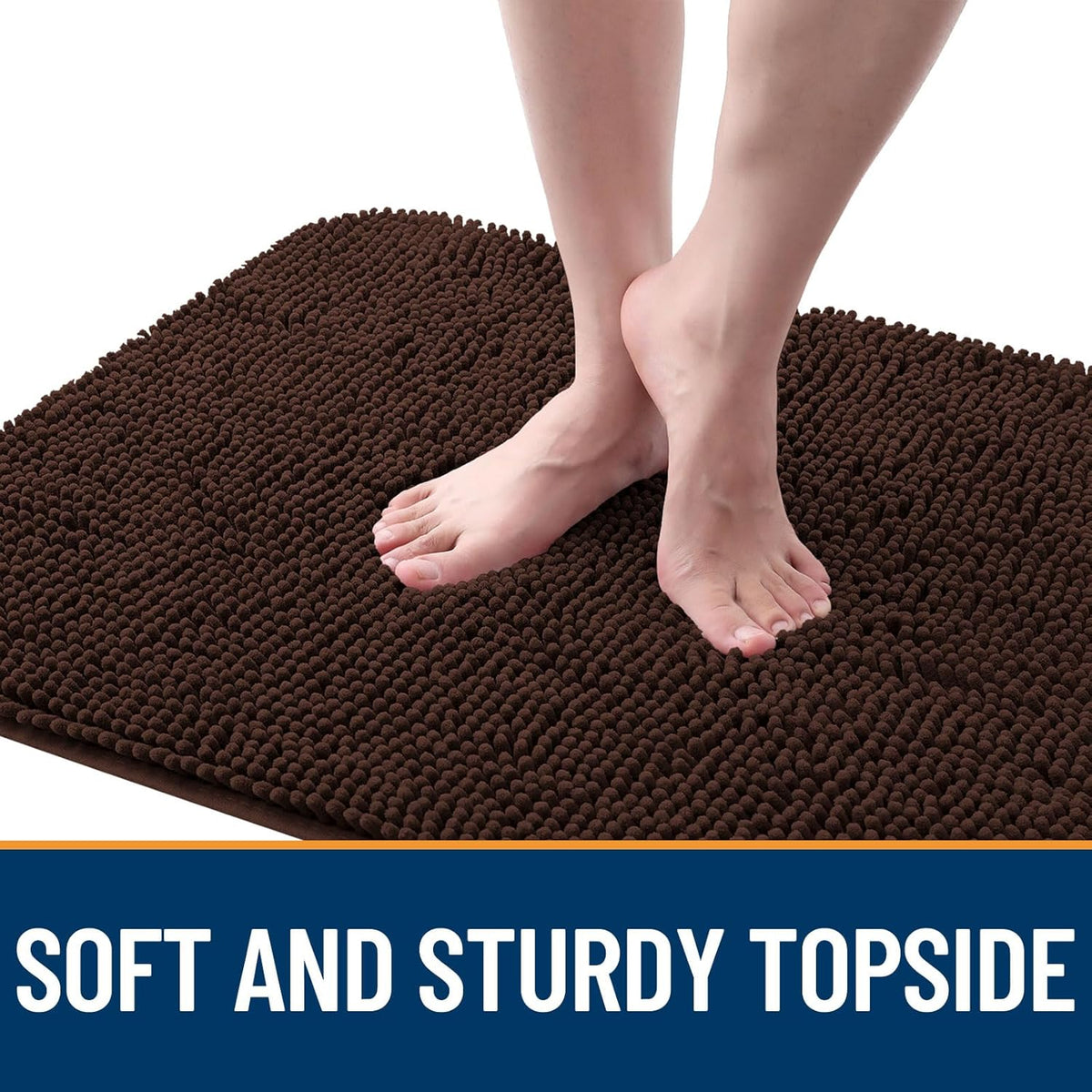 OLANLY Dog Door Mat - Absorbent Non-Slip Mud Mat for Dogs | Quick Dry Chenille, 50x30, Brown
