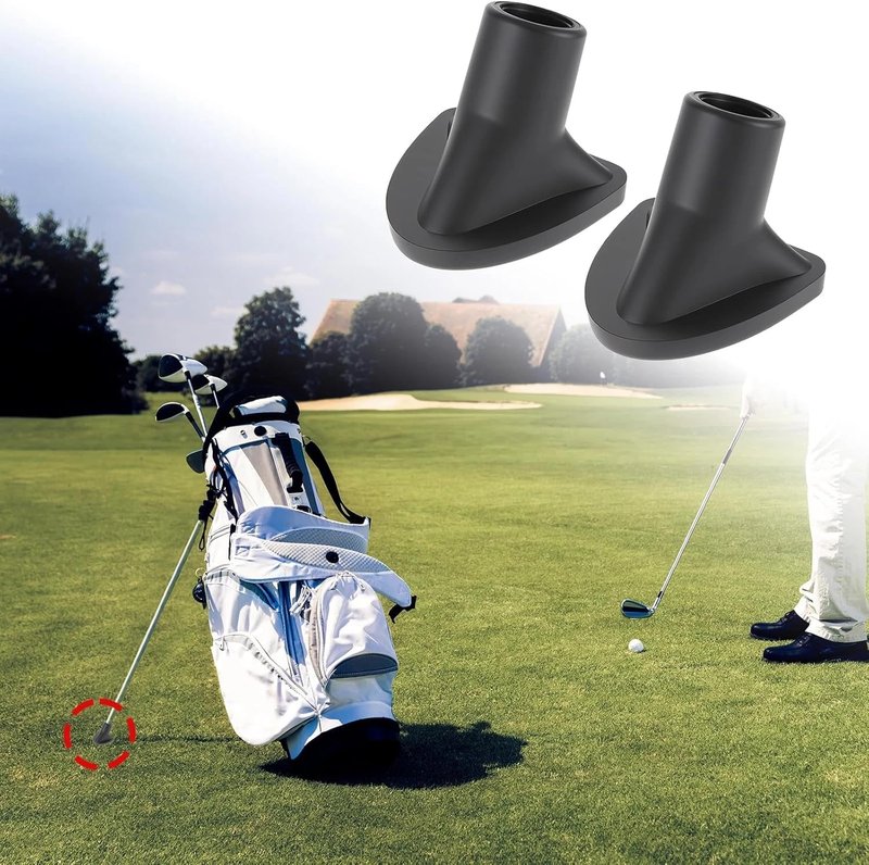 2pk Black Universal Golf Bag Stand Feet – Durable Rubber, Anti-Slip for Turf/Rain, Tool-Free Install (Fits Most Brands)
