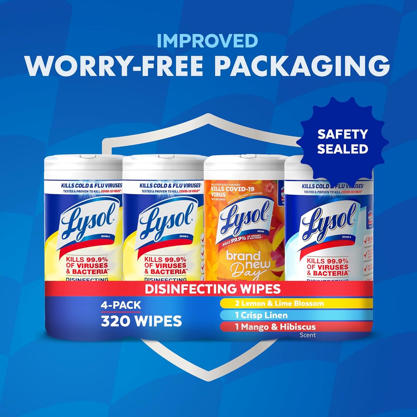 Lysol Disinfecting Wipes Bundle - All-Purpose Multi-Surface Cleaner | 80 Count (4 Pack)