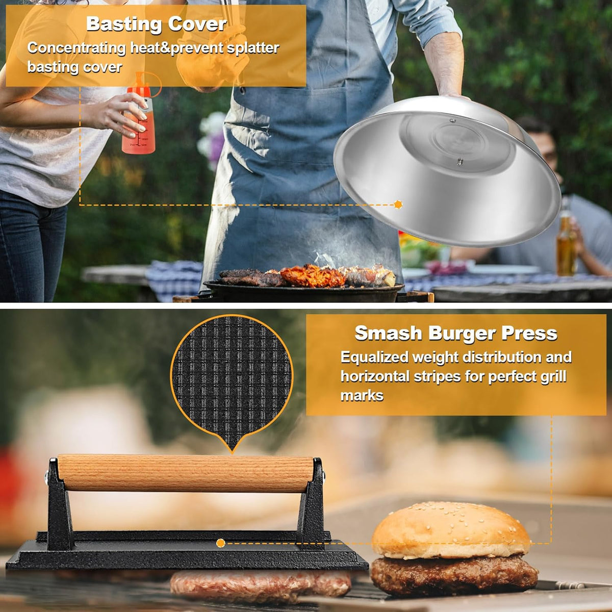 Terlulu Griddle Accessories Kit - 28 PCS Flat Top Grill Tools with Spatula, Burger Press & Carry Bag