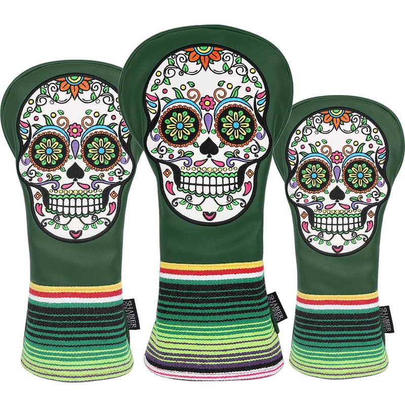 SHABIER Green Eyes Design Golf Headcover with Skull Design for Golf Club (Green, Hybrid)
