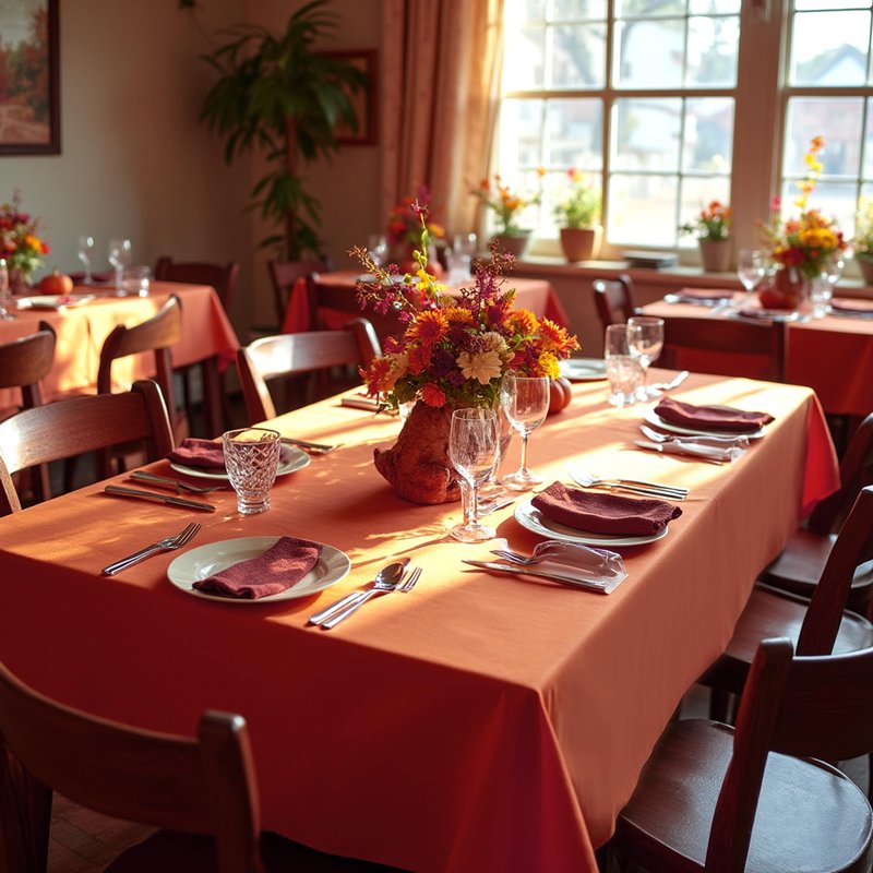 sancua Thanksgiving Tablecloths for 6 Foot Rectangle Tables, 8 Pack Burnt Orange - Washable Polyester Fabric Fall Table Cloth for Holiday Party, Birthday, Banquet Reception, 54x108 Inch Rust